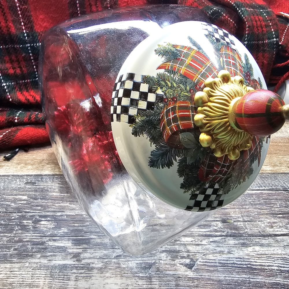 MacKenzie-Childs Holiday Decor Jar with Red and Gold Accents